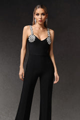 Combinaison maxi sans manches à losanges et bandage diamant 