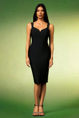 Sleeveless V-Neck Bandage Midi Dress