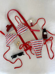Fashion Stripe Micro Bikini Set Two Piece Swimwear Two Piece Swimsuit