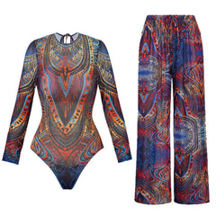 Smart Swimsuit Long Sleeve Full Body Купальник Long Pants Anti-UV Sun Protection Two Piece Swimwear