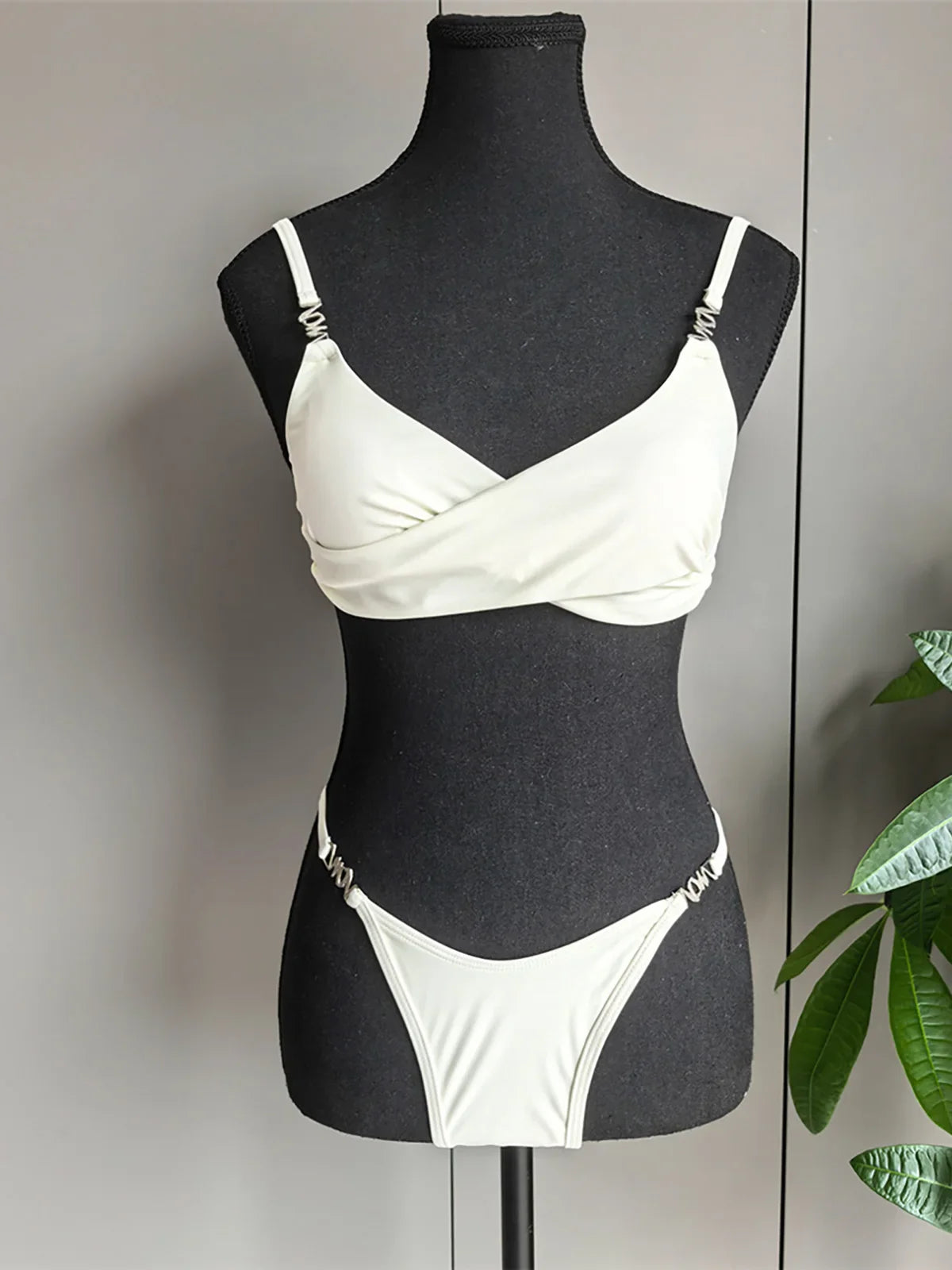 Solid Bikini Two-pieces Bikini Set