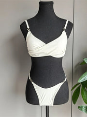 Solid Bikini Two-pieces Bikini Set