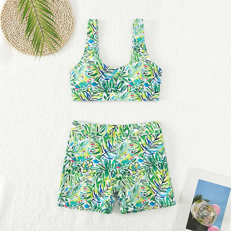 Floral Bikini Set Push-Up Square Cut Pure Desire Aesthetic Swimwearwear