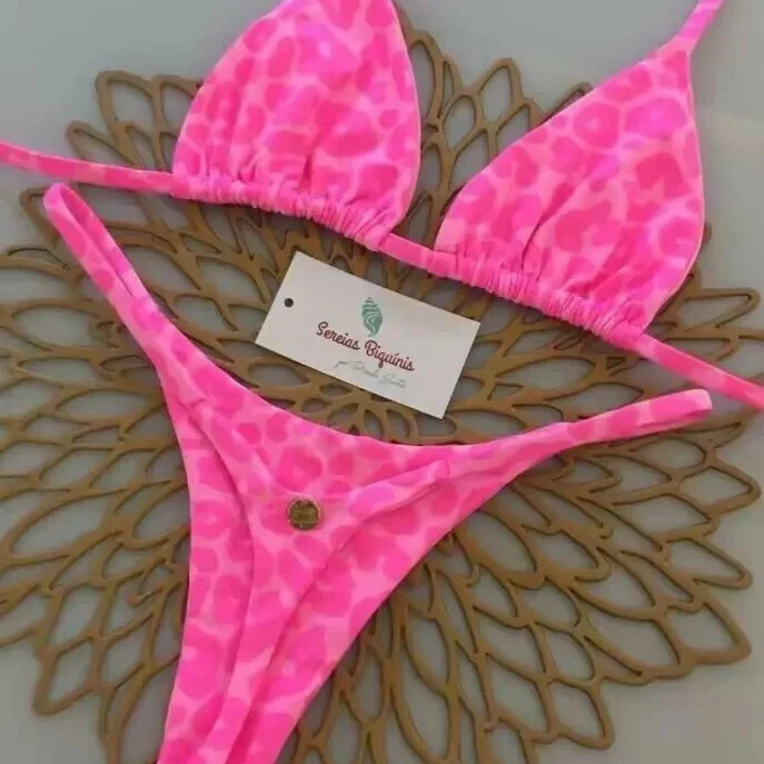 Push-Up Bikini Set Lifting Triangle Top & Bottom Tummy Control Swimsuit Thongs Panties Suit