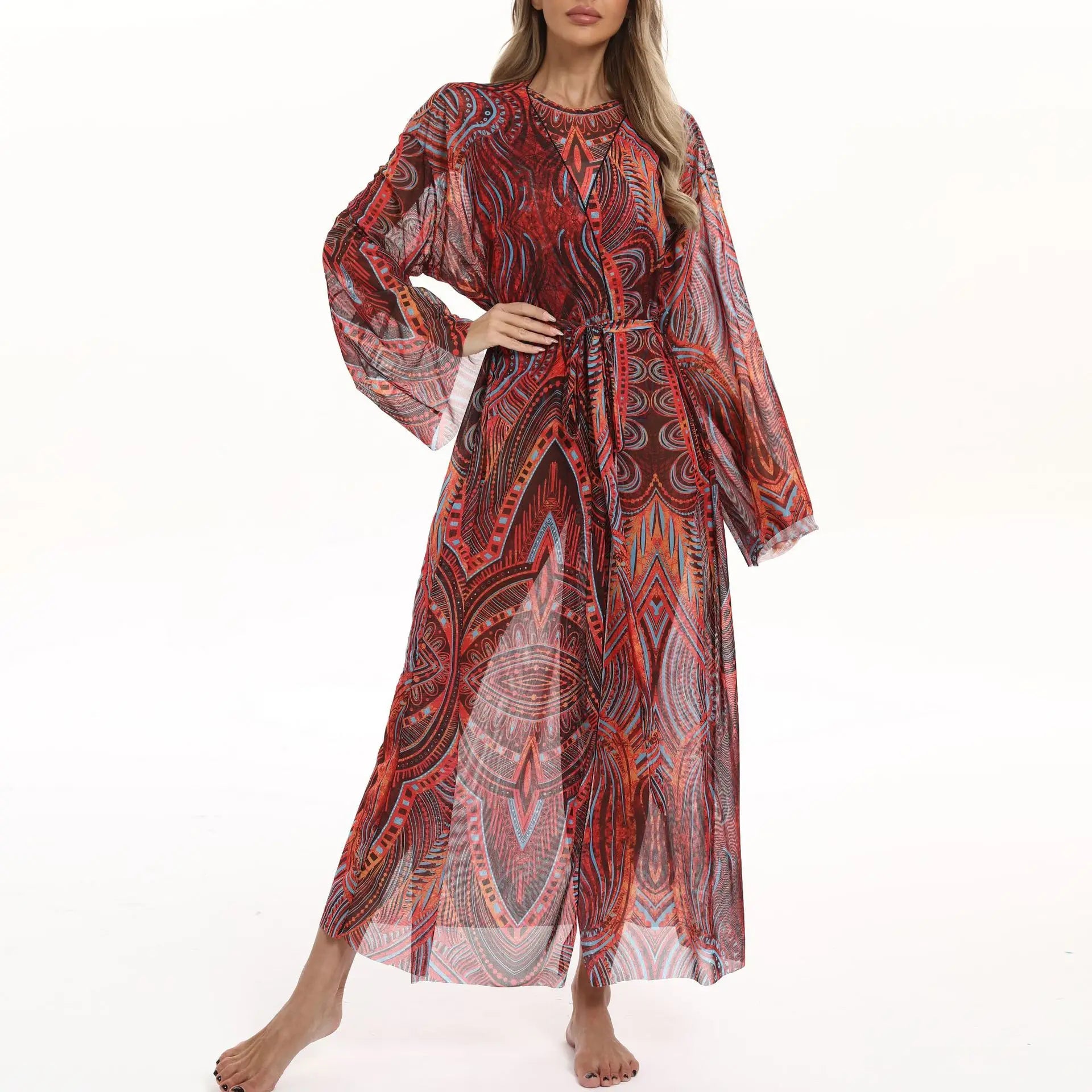 Купальник Set Sheer Mesh Cover Up & Dress Russian Swimwear Long Sleeve One Piece
