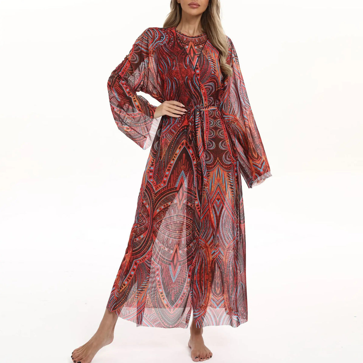 Купальник Set Sheer Mesh Cover Up & Dress Russian Swimwear Long Sleeve One Piece