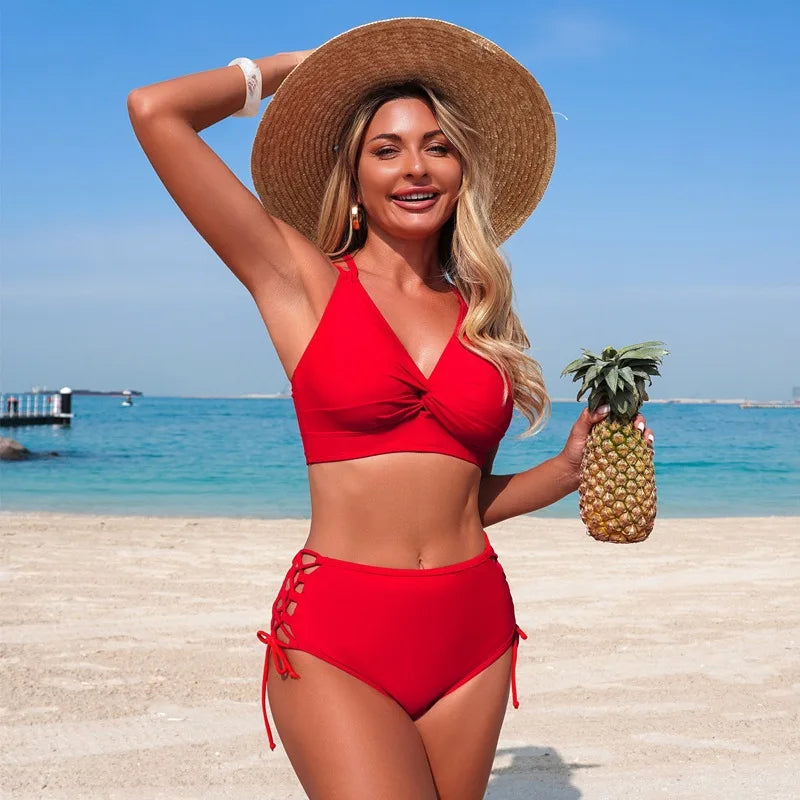 Two Piece Bikini Set Tummy Control Swimsuit Panties Set
