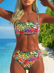 Printed Haltered Two Piece Bikini Set Floral Swimsuit Swimsuit