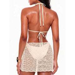 3 Piece Bikini Set Tummy Controled Swimwear with Cover Up