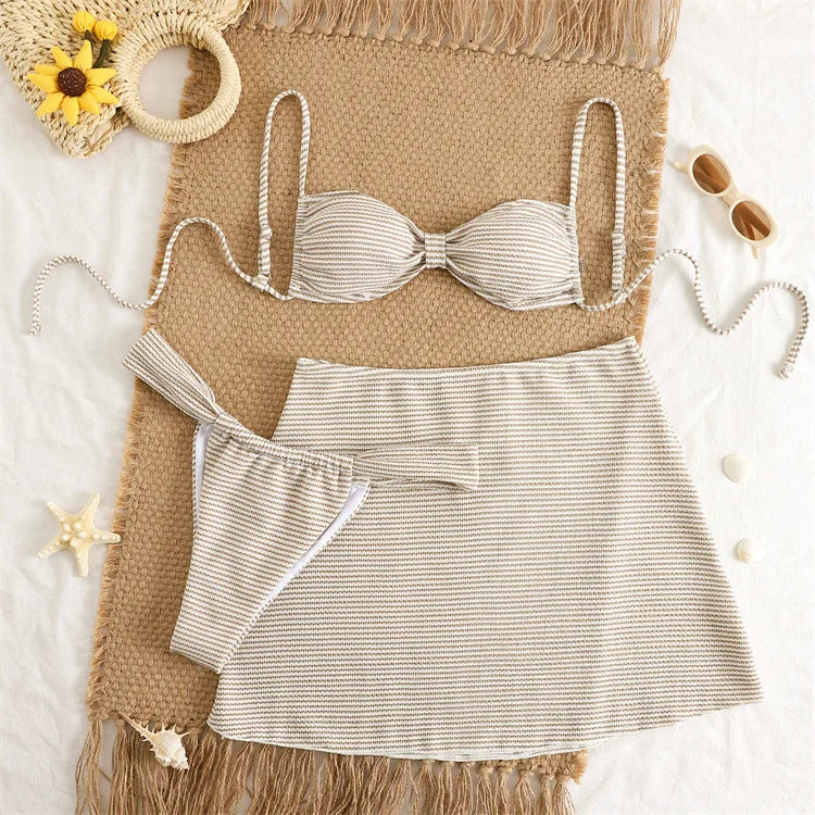 3 Piece Bikini Set Two Piece Swimsuit with Cover Up Tummy Control Swimwear