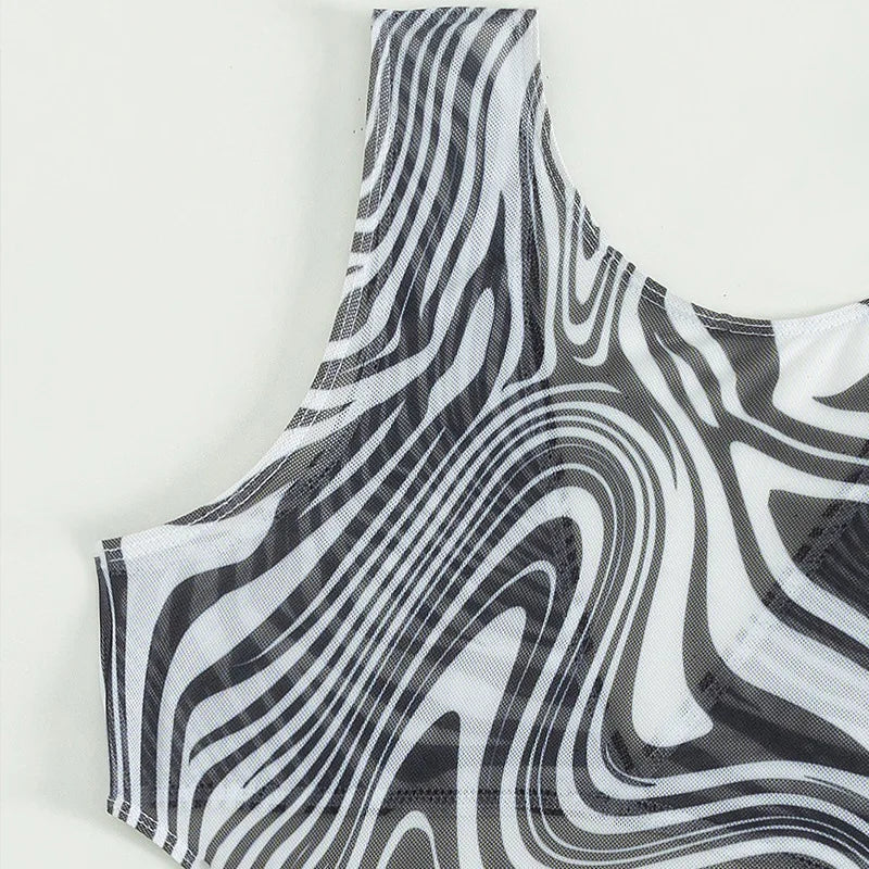 Striped Print 3 Piece Bikini Set Tummy Control Two Piece Swimsuit with UPF Cover Up Swimwear Sets