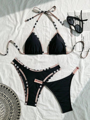 3 Piece Bikini Set Ruffle Backless Swim Dress Tummy Control Two Piece Swimsuit withwear