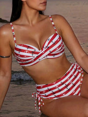Two Piece Bikini Set Bandage Bikini Set Panties Swimsuit Tummy Control Slim Fit Swimwear for