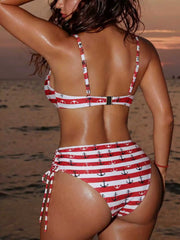 Two Piece Bikini Set Bandage Bikini Set Panties Swimsuit Tummy Control Slim Fit Swimwear for