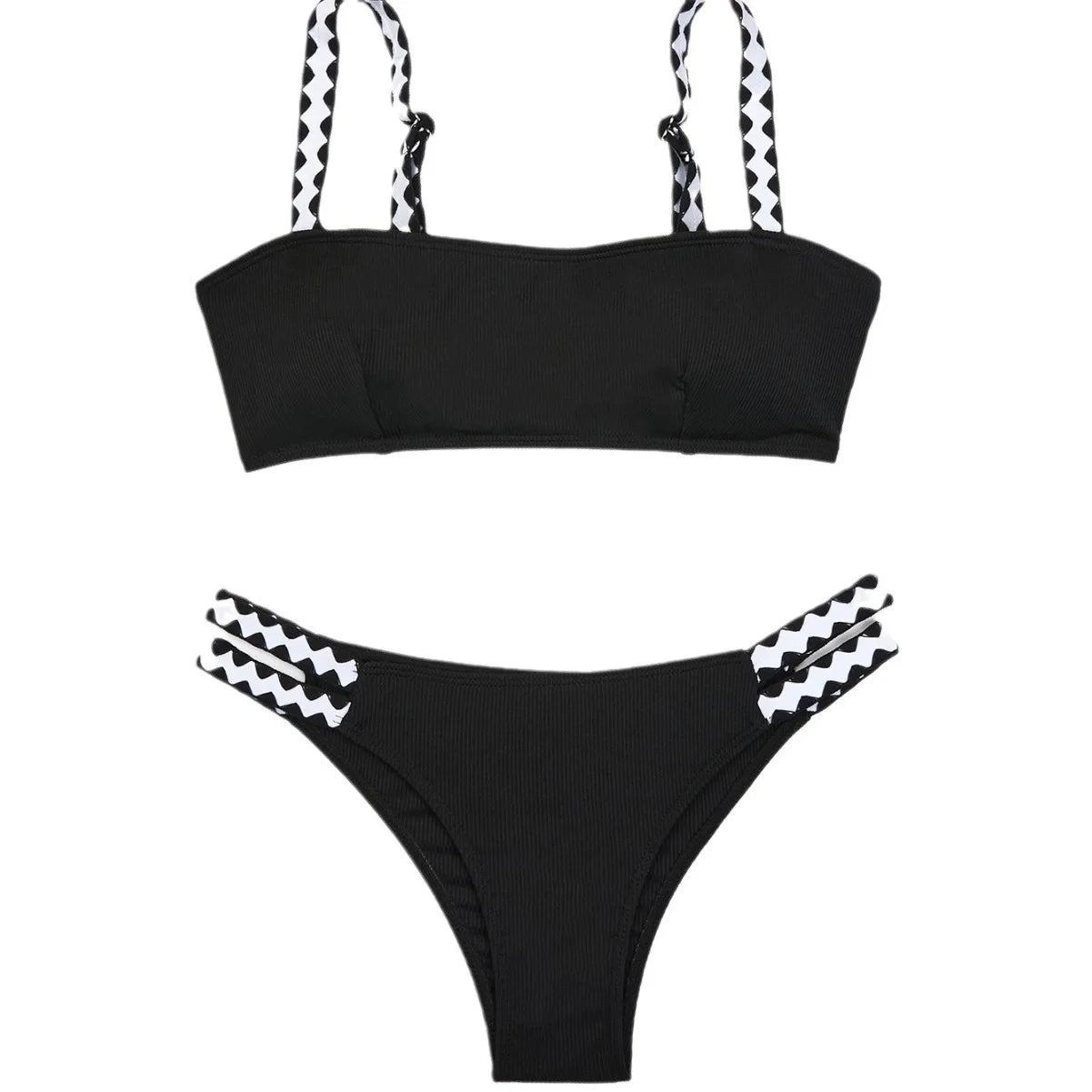 Two Piece Bikini Swimsuit Slim Fit Bathing Suit Bandage Thongs Panties Swimwears