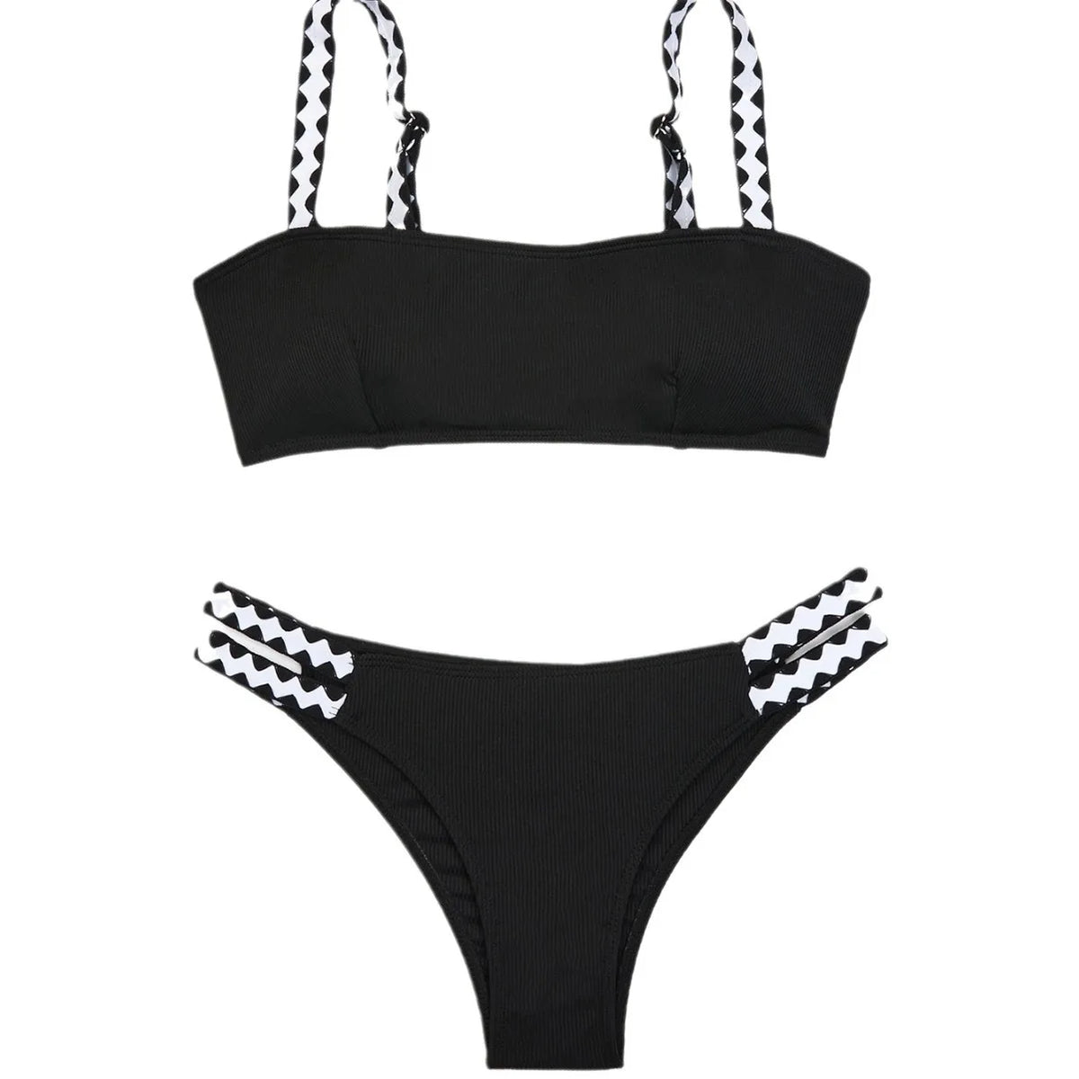 Two Piece Bikini Swimsuit Slim Fit Bathing Suit Bandage Thongs Panties Swimwears