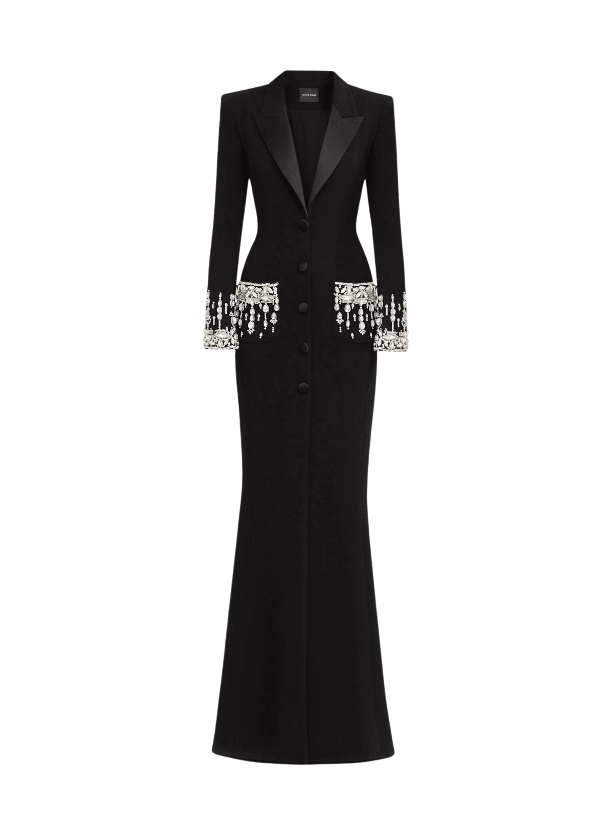 Robe blazer noire à strass 