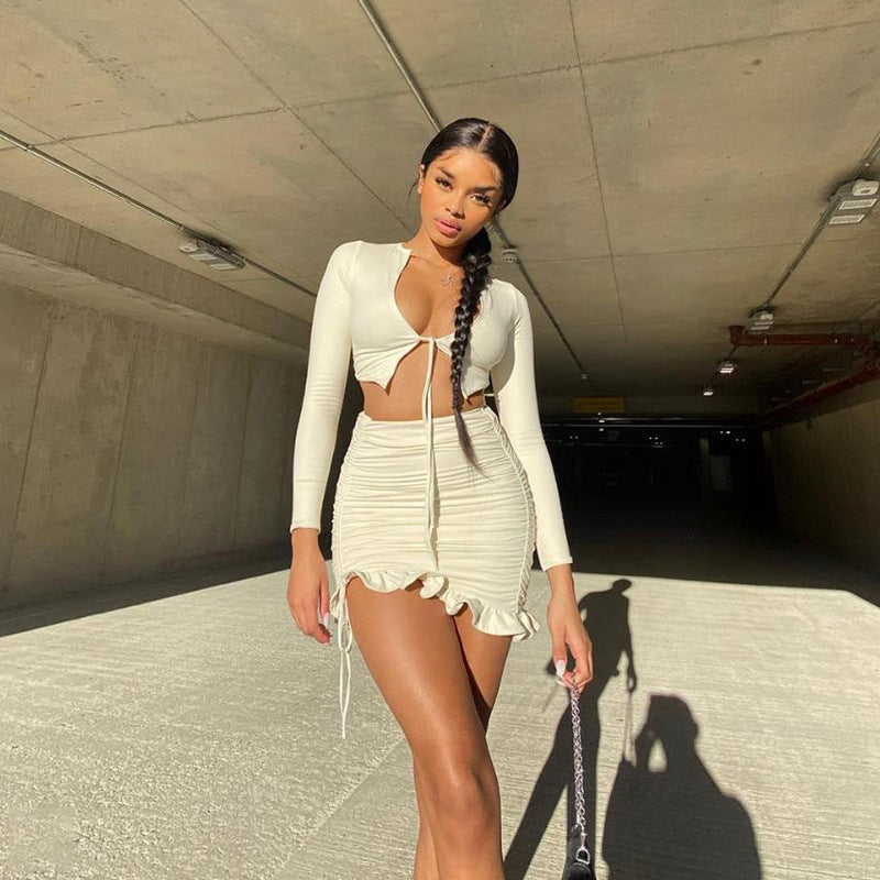 Elegance Tie-Up Two Piece Outfit