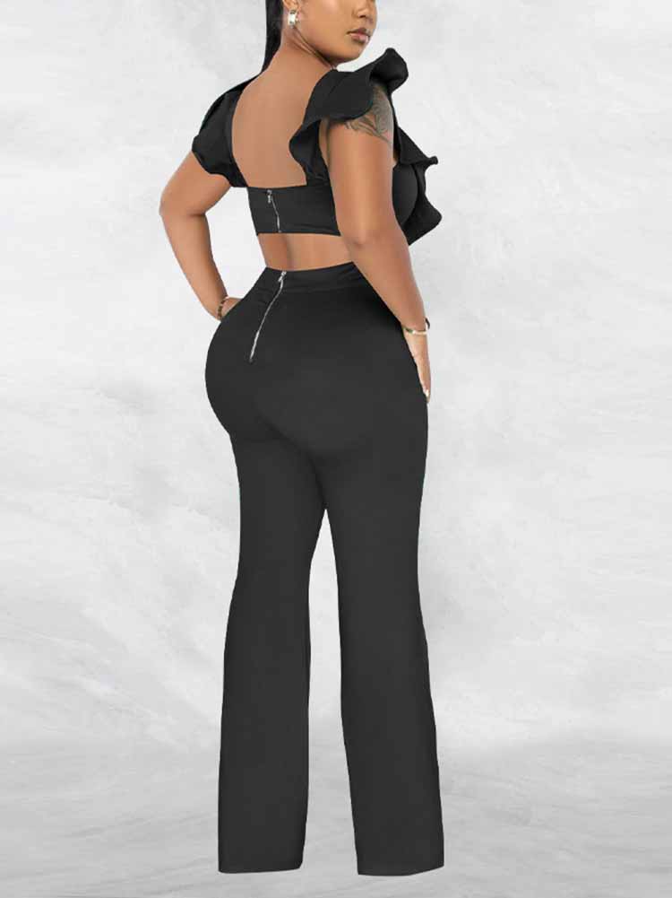 Ruffle Detail Jumpsuits
