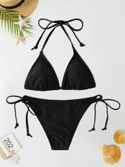 2Pc/Set Fashion Swimsuit Bikinis Set Triangle Swimwear Stringwear Thong One Piece Biquini