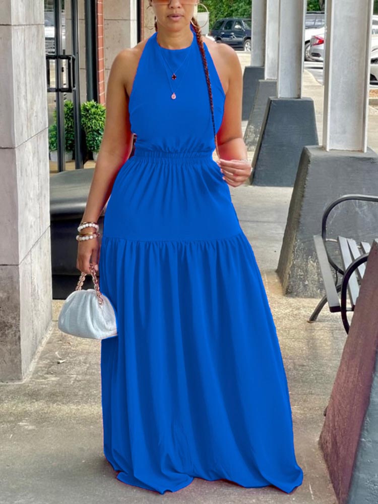 Halter Backless Maxi Dresses