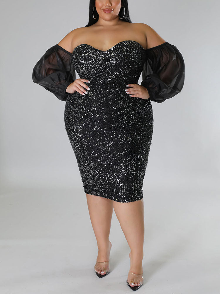 Sequin Tube Midi Holiday Dresses