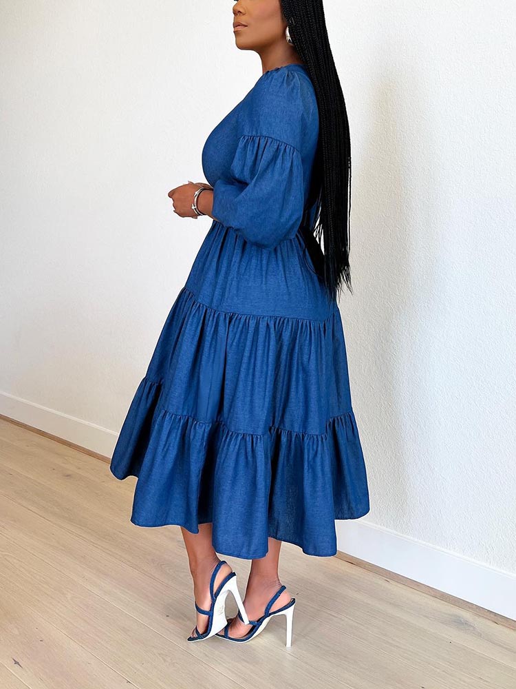 Ruffle Denim Dresses