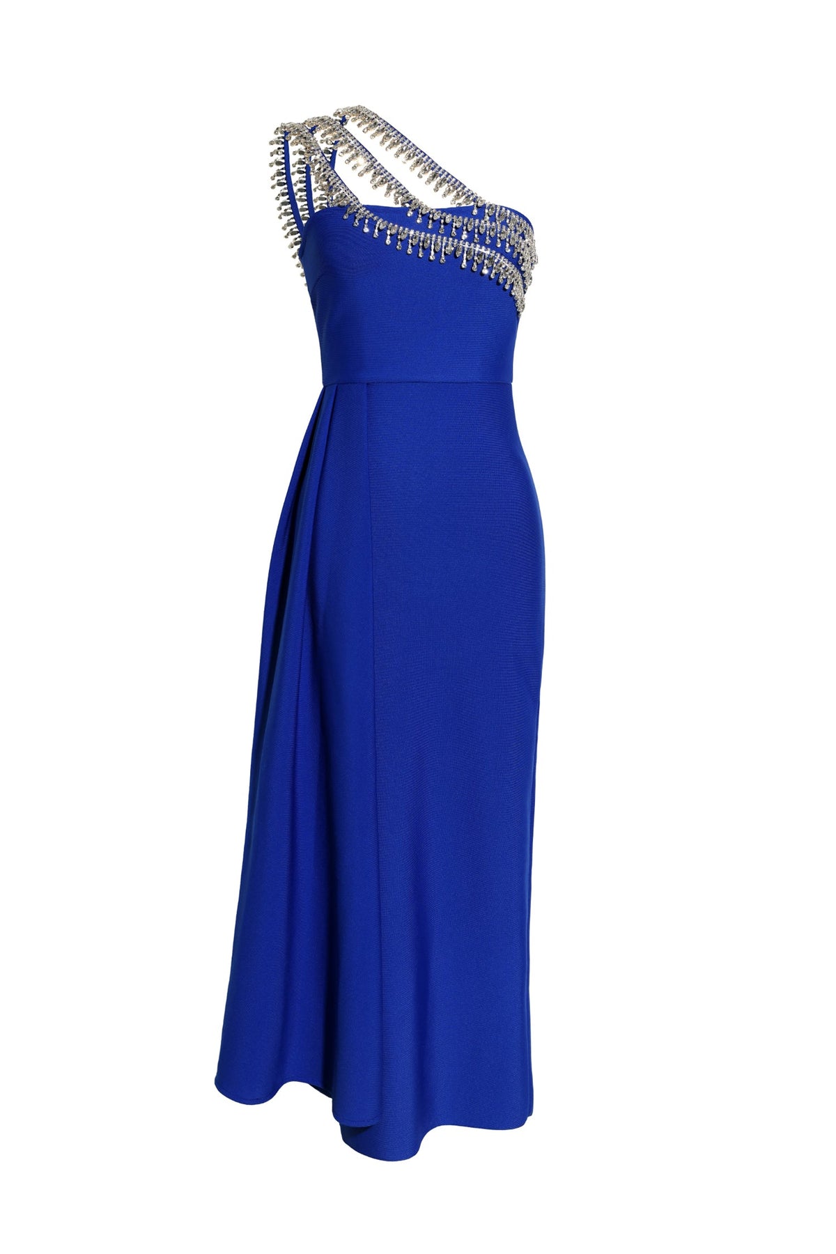 One Shoulder Diamond Bandage Maxi Dress