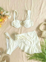 3-Piece Bikini Set Y2K Swimsuit for Sale Two Piece with Cover Up Thongs Bandage Micro Bikini Sets