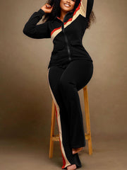Casual Zip Jacket Pants Set