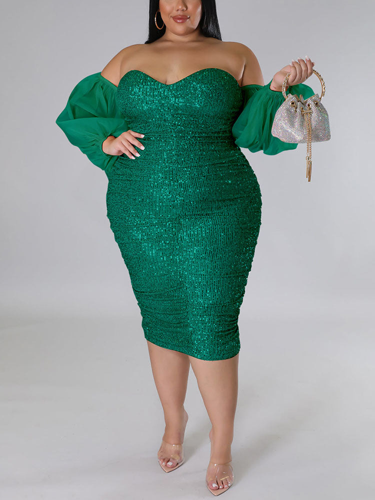 Sequin Tube Midi Holiday Dresses