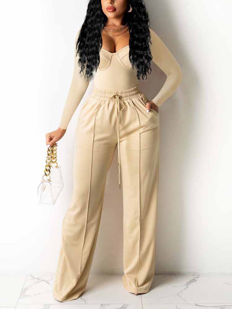 Square Collar Casual Outfit Sets