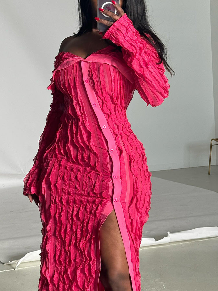 Off Shoulder Mesh Dresses