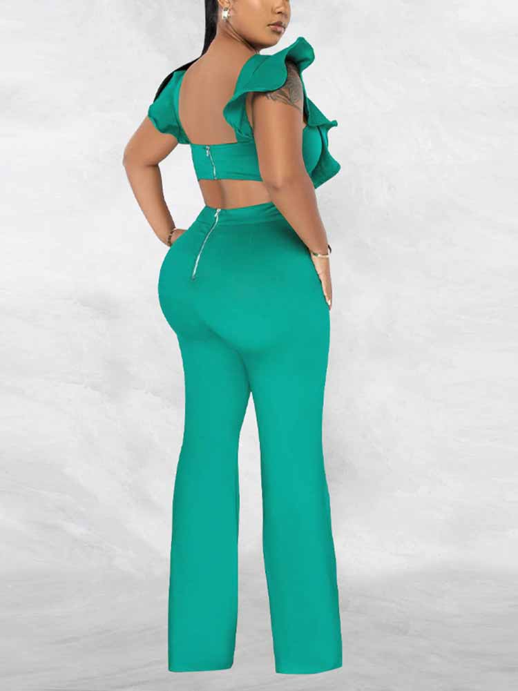 Ruffle Detail Jumpsuits