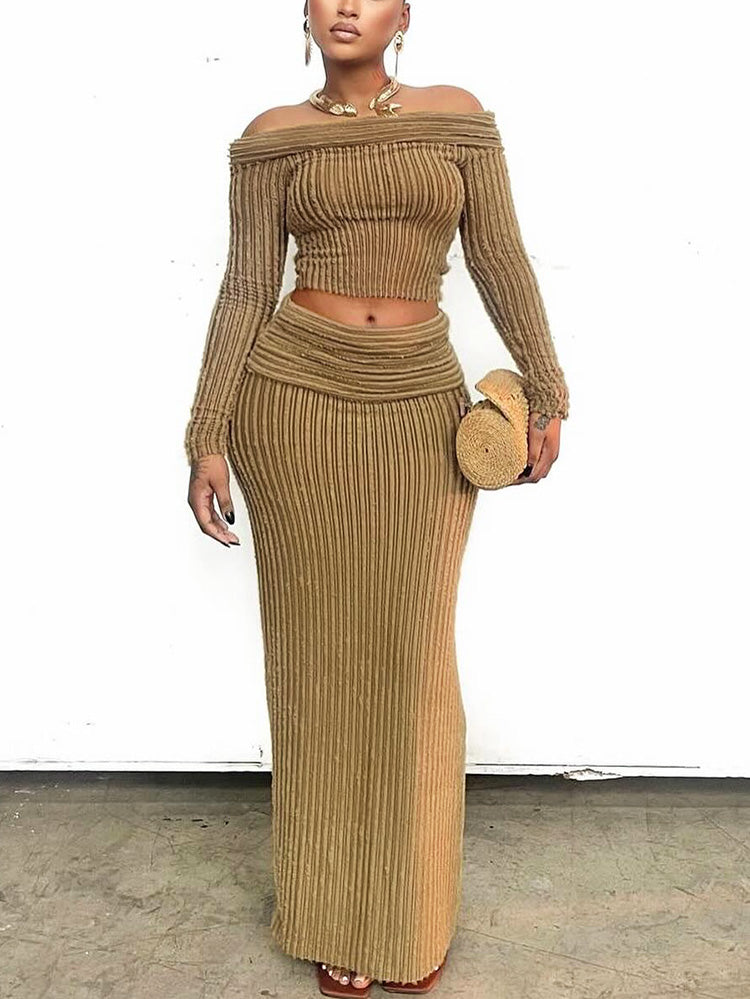 Off-Shoulder Top  Skirt Set