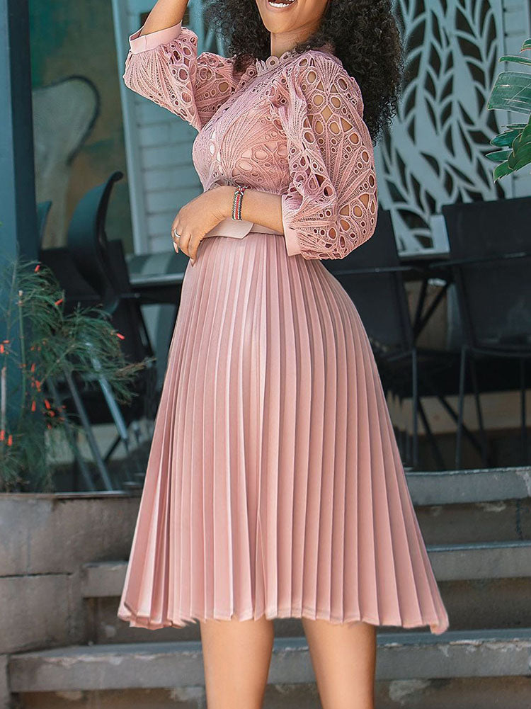 Lace Pleated Dresses