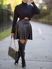 PU Leather Mini Skirts