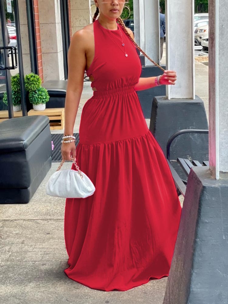 Halter Backless Maxi Dresses