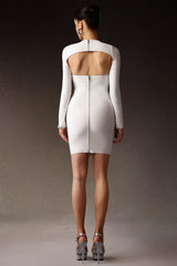 Robe mini à manches longues et découpe diamant 