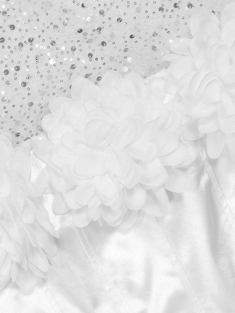 Strapless Sequin Mesh Dresses