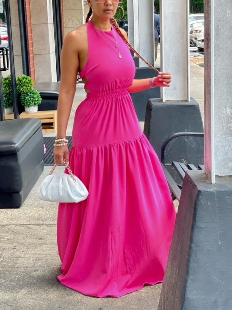 Halter Backless Maxi Dresses