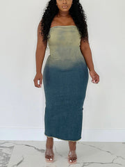 Strapless Denim Dresses