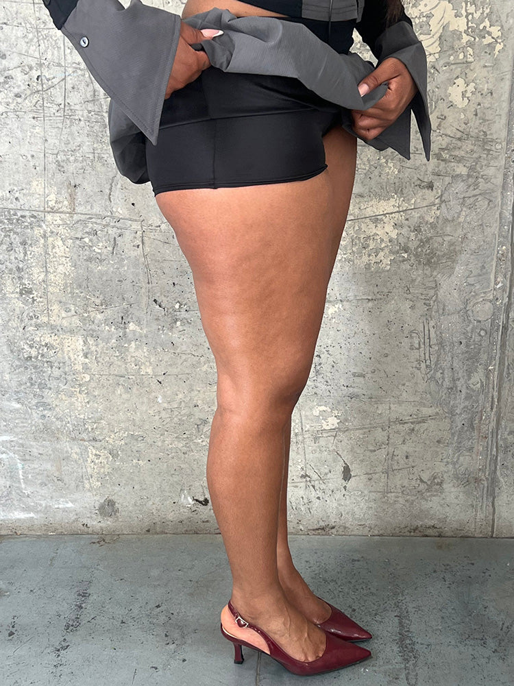 Lace-Up Top  Bubble Skort Set