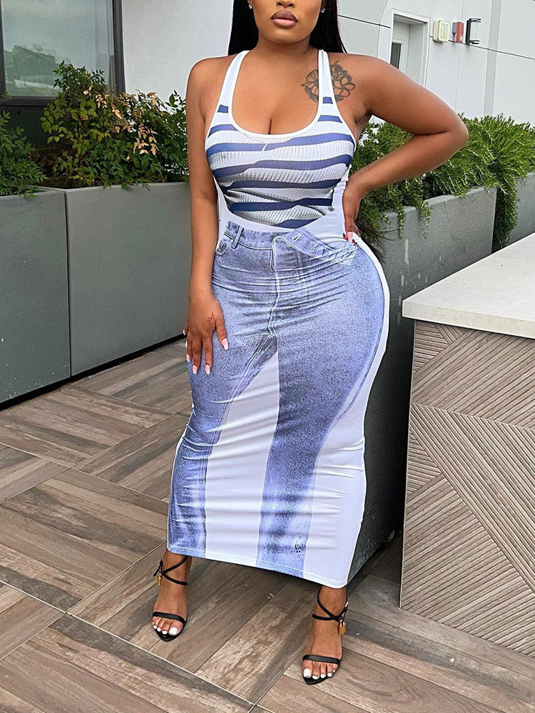 Graphic Print Tank Dresses