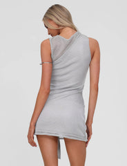 Vacation Style Sparkling Silver Dress