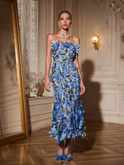 Robe bustier brodée de fleurs 