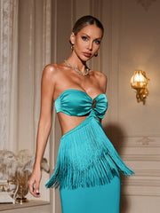 Robe bandage bustier ajourée 