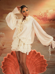 Long Sleeve Ruffled Mini Dress