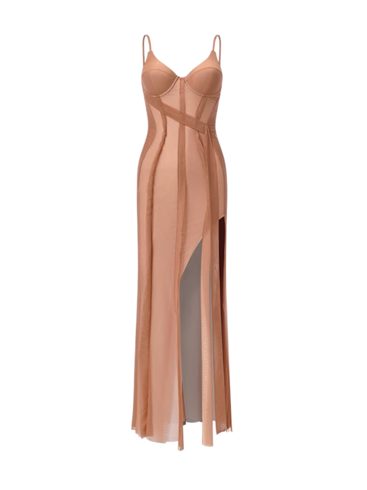 Robe maxi fendue spaghetti 