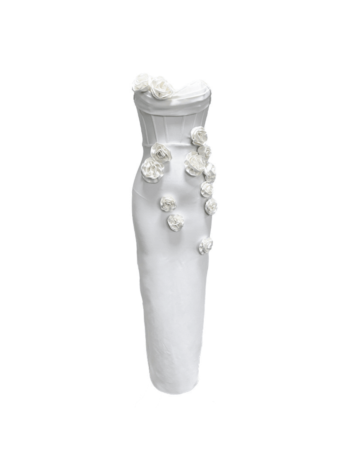 Robe bandage sans bretelles à fleurs 